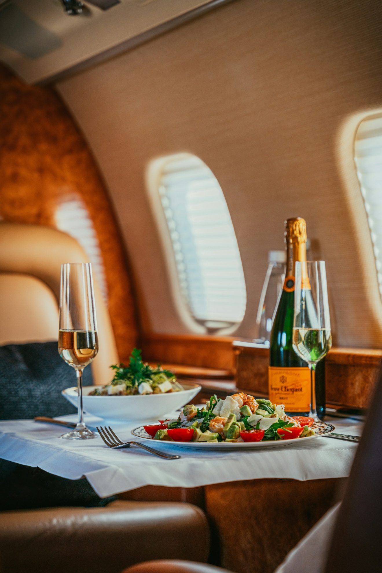 private jet champagne
